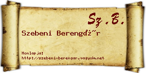 Szebeni Berengár névjegykártya
